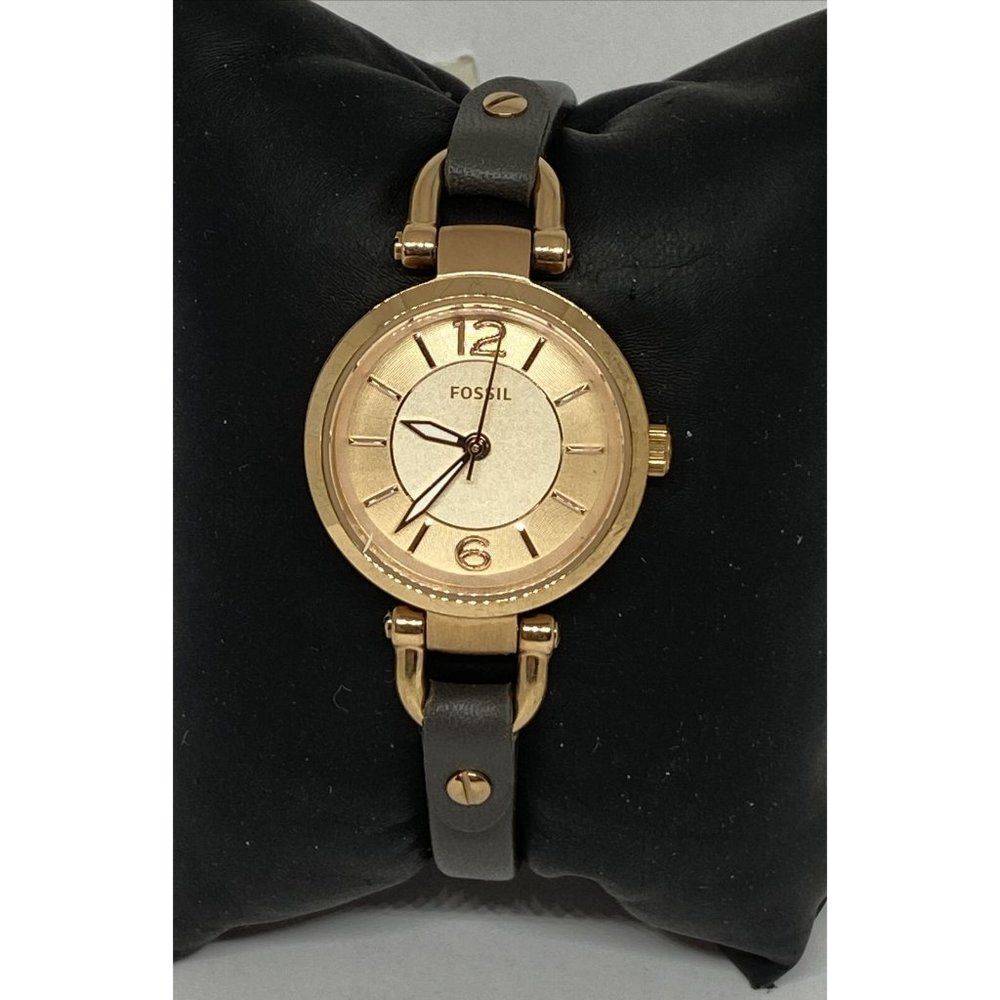 Fossil ES3862 Women's Black Leather Analog Dial Qu